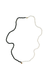Long Collier Necklace / Black and White