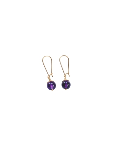 Long Hook earrings Amethyst Silk