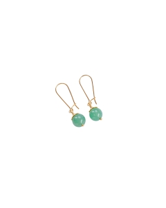 Long Hook earrings Green Aventurine Silk