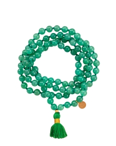 Mala necklace Green Aventurine Silk