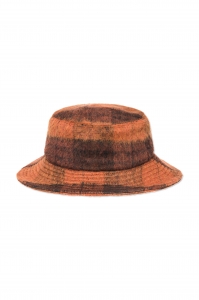 Wool Hat Orange Check