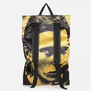 Poster Backpack satin black backside yellow