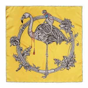 Flamingo Mini Silk Scarf