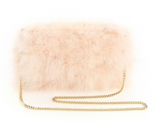 Cream Beige feather bag