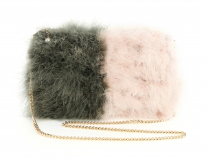 Double color fluffy bag