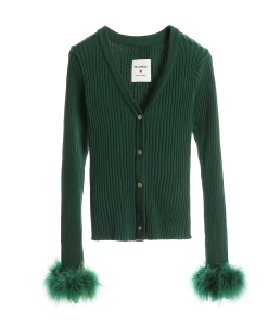 Feather Cuff Cardigan