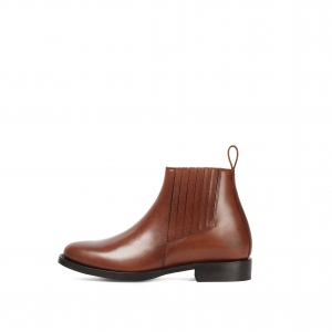 Primeboots Elm Pull Up Cognac Cream Stitch